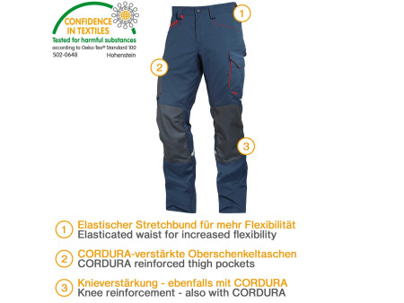 uvex Pantalon cargo regular fit suXXeed, bleu nuit,taille 60