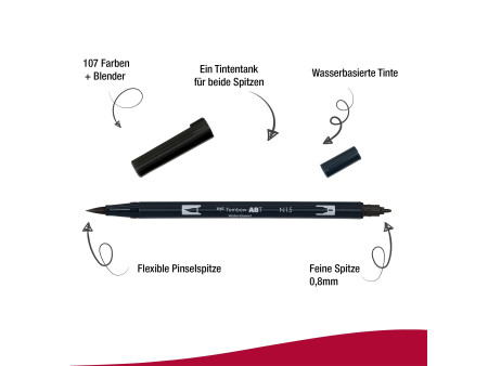 Tombow Feutre double pointe 'ABT DUAL BRUSH PEN', black