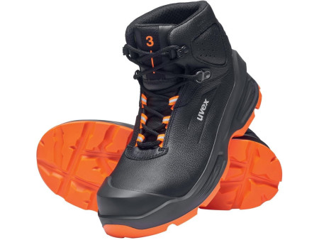 uvex 3 Chaussures montantes S3, noir/orange, pointure 46