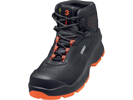 uvex 3 Chaussures montantes S3, noir/orange, pointure 47