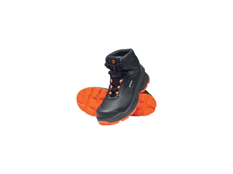 uvex 3 Chaussures montantes S3, noir/orange, pointure 50