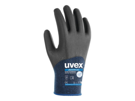 uvex Gants de travail phynomic pro, bleu/anthracite, T.9
