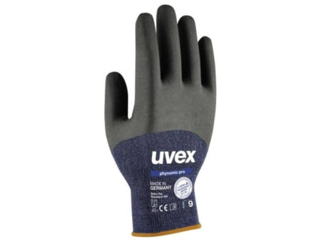 uvex Gants de travail phynomic pro, bleu/anthracite, T.9