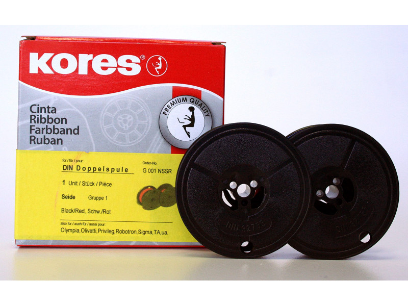 Kores Ruban encreur, groupe 1, format DS, soie, noir/rouge