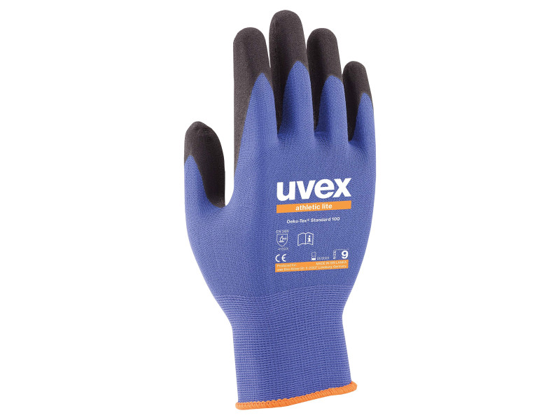 uvex Gants de travail athletic lite, bleu/anthracite, T. 7