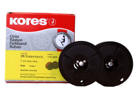 Kores Ruban encreur, groupe 1, format DS, soie, noir/rouge