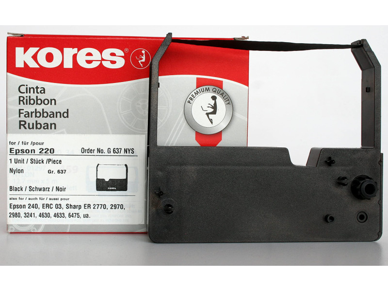 Kores Ruban encreur pour EPSON 220, nylon, noir