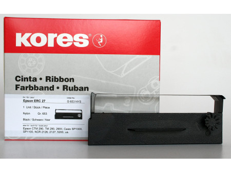 Kores Ruban encreur pour EPSON ERC 27, nylon, noir