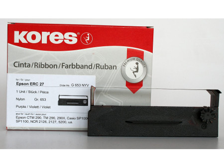 Kores Ruban encreur pour EPSON ERC 27, nylon, violet