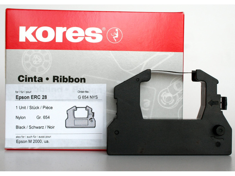 Kores Ruban encreur pour EPSON ERC 28, nylon, noir