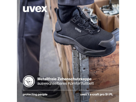 uvex 1 x-craft pro Chaussure basse S1 PL, pointure 45
