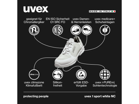 uvex 1 sport white nc Chaussure basse O1, pointure 41, blanc