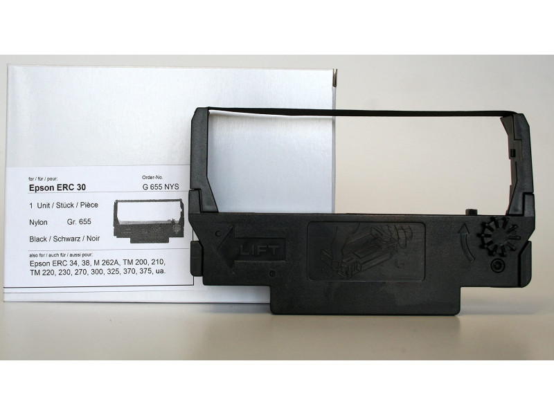 RADEX Ruban encreur pour EPSON ERC 30/34/38, nylon, noir