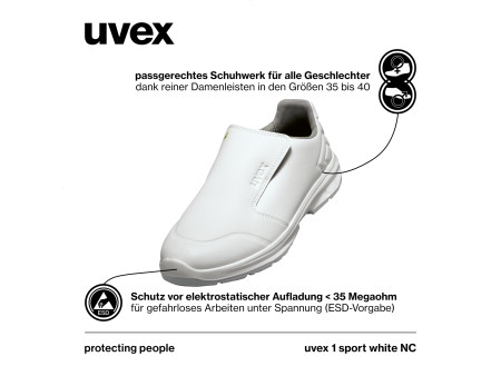 uvex 1 sport white nc Chaussure basse O2, pointure 50, blanc