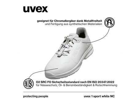 uvex 1 sport white nc Chaussure basse O2, pointure 44, blanc