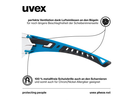 uvex Lunettes pheos nxt, teinte des verres: transparent