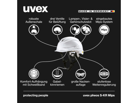 uvex Casque pheos S-KR Mips, taille 52-61 cm, blanc