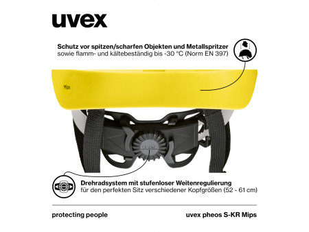 uvex Casque pheos S-KR Mips, taille 52-61 cm, jaune