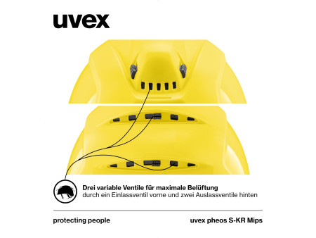 uvex Casque pheos S-KR Mips, taille 52-61 cm, jaune