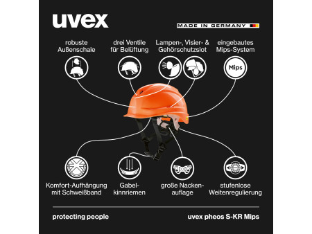 uvex Casque pheos S-KR Mips, taille 52-61 cm, orange