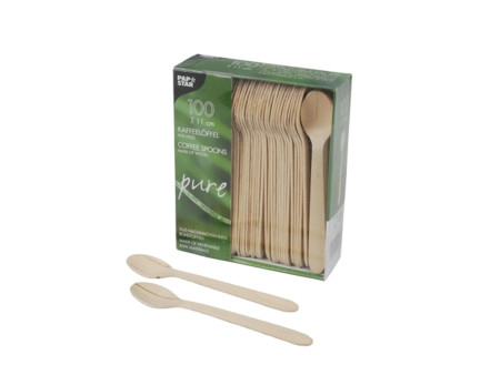 PAPSTAR Cuillère à café en bois 'pure', longueur: 110 mm