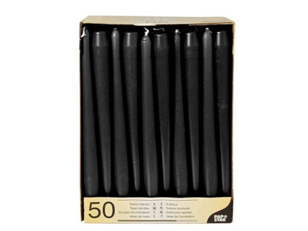 STARPAK Bougie de chandelier, 22 mm, pack de 50, noir