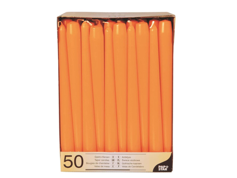 STARPAK Bougie de chandelier, 22 mm, pack de 50, orange