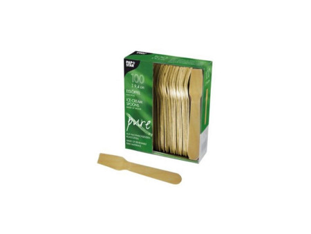 PAPSTAR Cuillère à glace en bois 'pure', longueur: 94 mm
