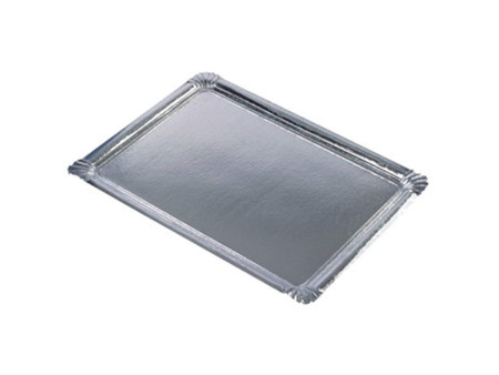 STARPAK Plat de service, rectangle, 455 x 340 mm, argent