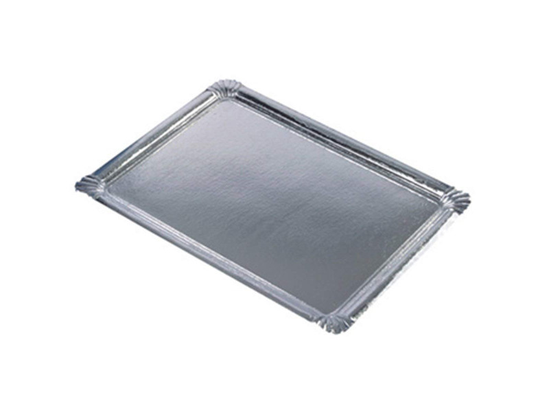 STARPAK Plat de service, rectangle, 455 x 340 mm, argent
