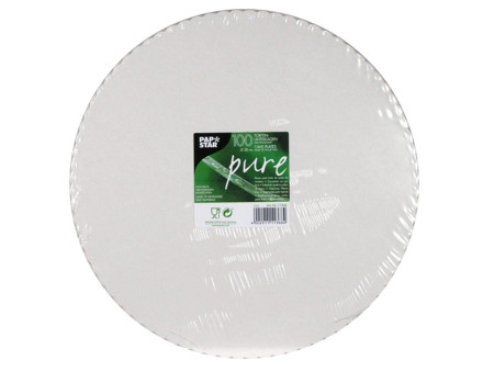 PAPSTAR Fond de tarte 'pure', rond, 280 mm, blanc, par 100