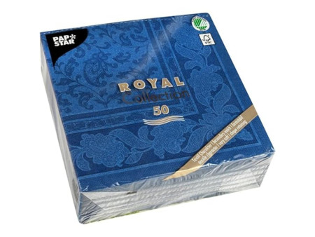 PAPSTAR Serviette 'ROYAL Collection Ornaments', bleu foncé