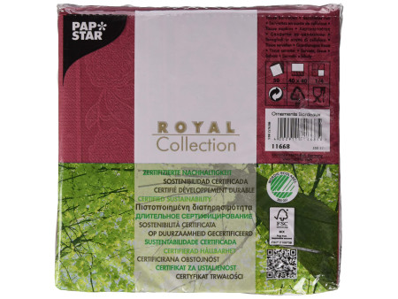 PAPSTAR Serviette 'ROYAL Collection Ornaments', bordeaux