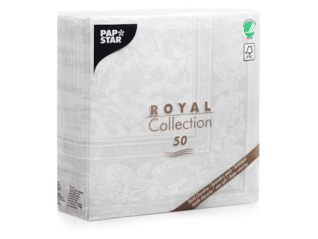 PAPSTAR Serviette 'ROYAL Collection Ornaments', blanc