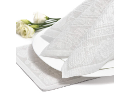 PAPSTAR Serviette 'ROYAL Collection Ornaments', blanc