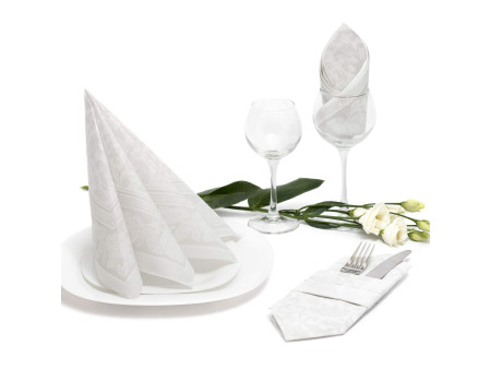 PAPSTAR Serviette 'ROYAL Collection Ornaments', blanc
