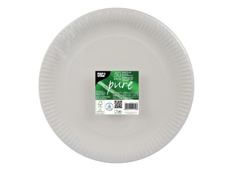 PAPSTAR Assiette en carton 'pure', rond, 290 mm, blanc