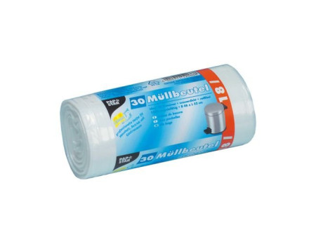 STARPAK Sac poubelle LDPE, 18 litres, blanc