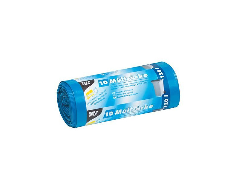 STARPAK Sac poubelle LDPE, 120 litres, bleu