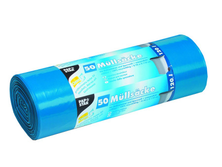 STARPAK Sac poubelle LDPE, 120 litres, bleu