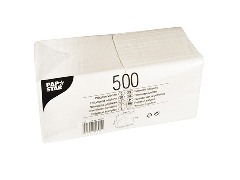 PAPSTAR Serviette, 330 x 330 mm, 1 couche, blanc