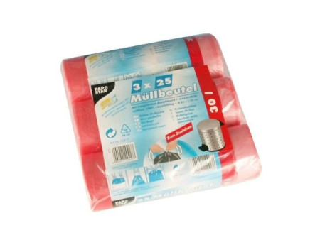 STARPAK Sac poubelle HDPE à liens coulissants, 30 litres