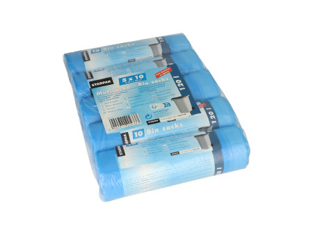 STARPAK Sac poubelle HDPE à liens coulissants, 120 litres