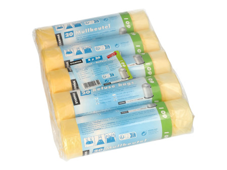 STARPAK Sac poubelle HDPE à liens coulissants, 60 litres