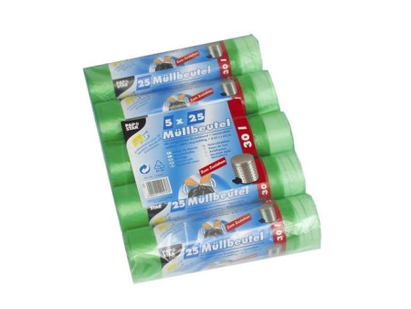 STARPAK Sac poubelle HDPE à liens coulissants, 30 litres