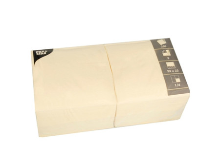 PAPSTAR Serviettes, 320 x 320 mm, 3 couches, champagne