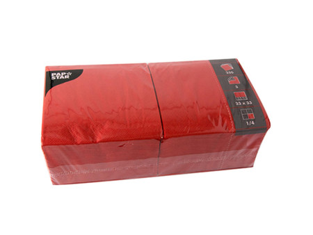 PAPSTAR Serviettes, 320 x 320 mm, 3 couches, rouge