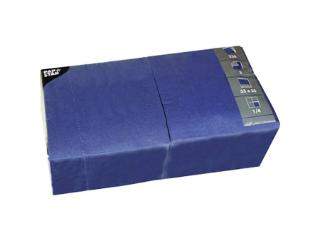 PAPSTAR Serviettes, 320 x 320 mm, 3 couches, bleu foncé