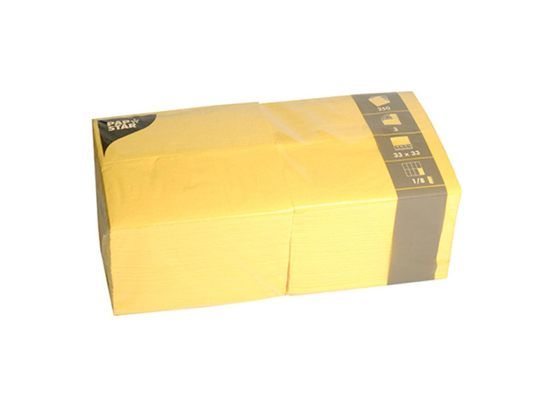 PAPSTAR Serviettes bistrot, 330 x 330 mm, jaune