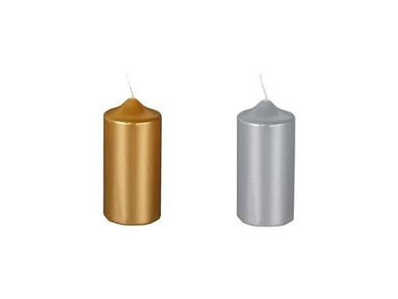 PAPSTAR Bougie cylindrique de Noel, argent